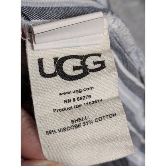 UGG Laura Striped Patch Pocket Nightshirt Size XS Long Sleeve Cotton Blend - Picture 5 of 8